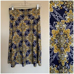 Colette Mali Brushed Knit Skirt Size Small Navy Blue Knee Length Stitch Fix